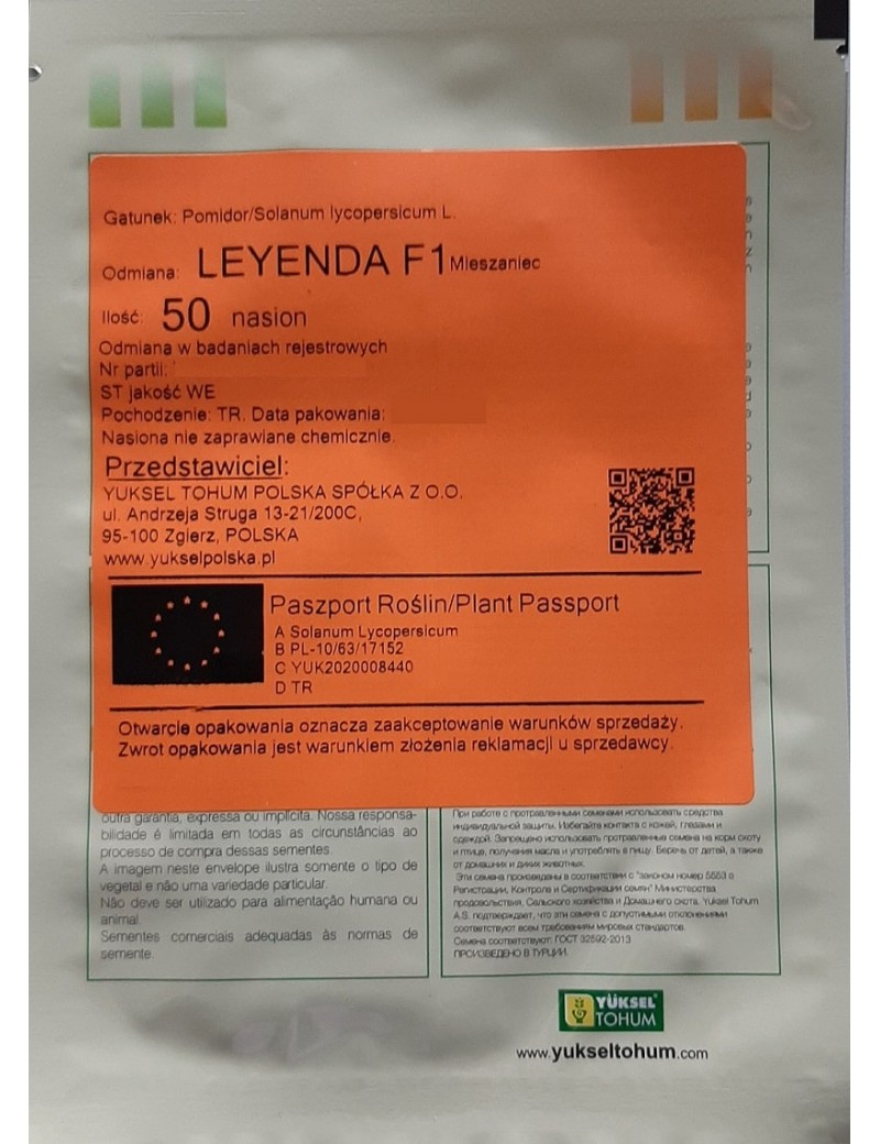Leyenda, pomidor czekoladowy, bardzo wczesny, dobre odporności na choroby.